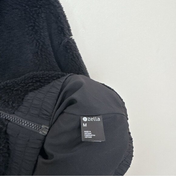 Zella Womens Medium Faux Fur Sherpa Jacket In Black Color - Picture 11 of 15